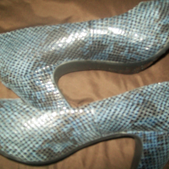 aerology low heels comfort shoes 10m blue snake - Picture 2 of 5